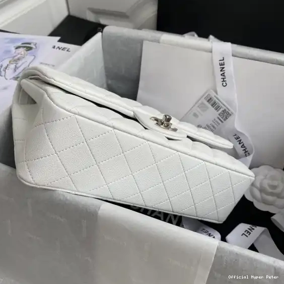 Hyper Peter A01112 White Bag Large Calfskin Flap 2.55 CHANEL Leather 0624